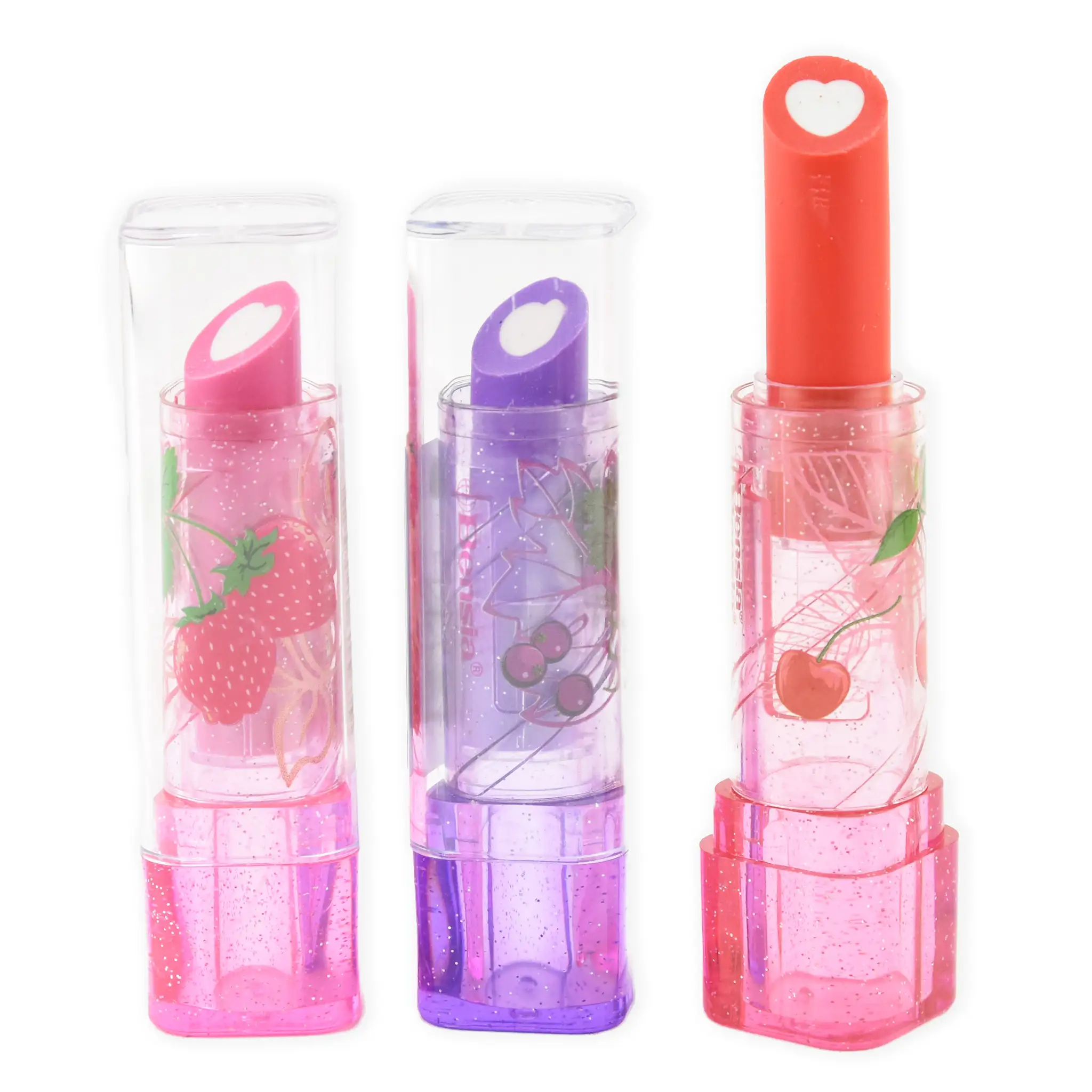Articole papetarie pentru copii - RADIERA PARFUMATA, 7CM, FORMA DE RUJ, FRUCTE 12010