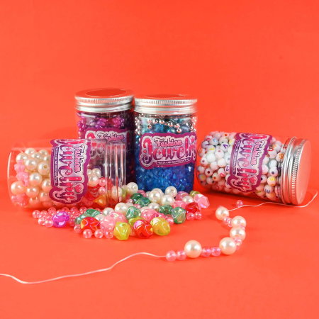 Seturi Creative pentru Copii - SET CREATIV BIJUTERII BRATARI SI MARGELE 8.5CM IN STICLUTA 30276
