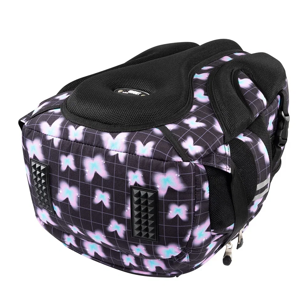 Rucsac școală St.Right Pastel Butterfly, ghiozdan tip rucsac impermeabil cu 4 compartimente, pentru gimnaziu, liceu, facultate și drumeții, disponibil pe IPB. [3]