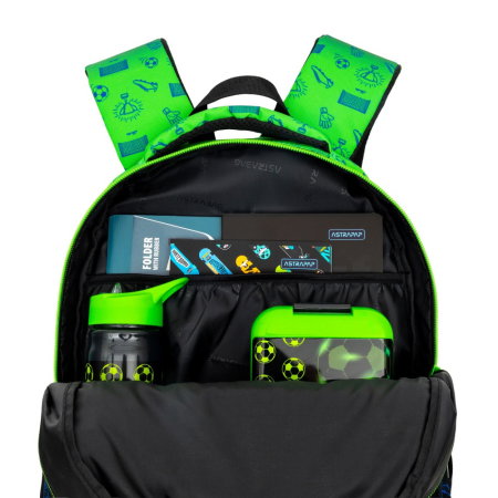 Rucsac Scolar 3 Compartimente Astrabag Ombre Football AB300 [6]