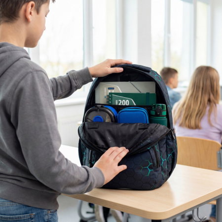 Rucsac Scolar 3 Compartimente Green Element AB200 [6]