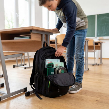 Rucsac Scolar 3 Compartimente Head Black Green Blue AB200 [5]