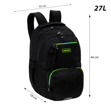 Rucsac Scolar 3 Compartimente Head Black Green Blue AB200 [3]