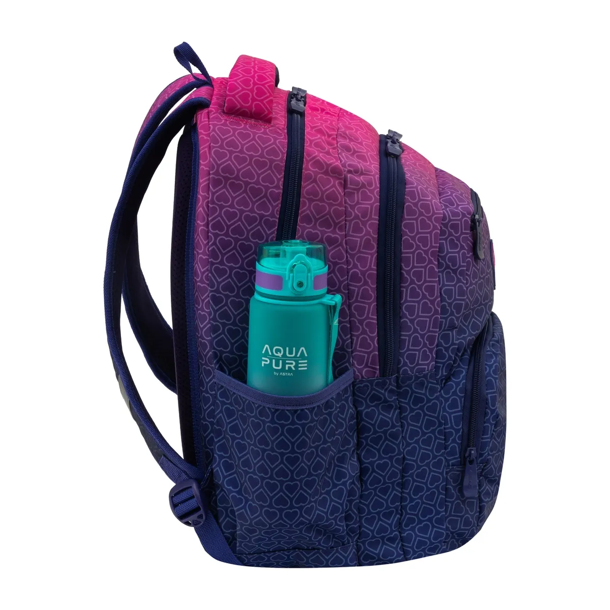 Rucsac Școlar 3 Compartimente ABAG Hexagon PinkOmbre AB200 [3]