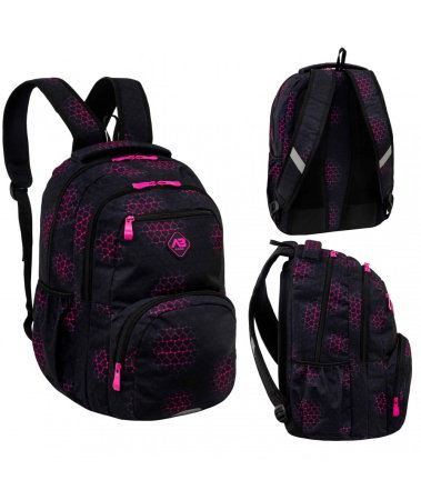 Rucsac Scolar 3 Compartimente Pink Hearts AB200 [8]
