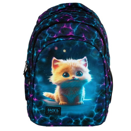 Rucsac Școlar BackUP 3 Compartimente Cats Neon Vibes [1]