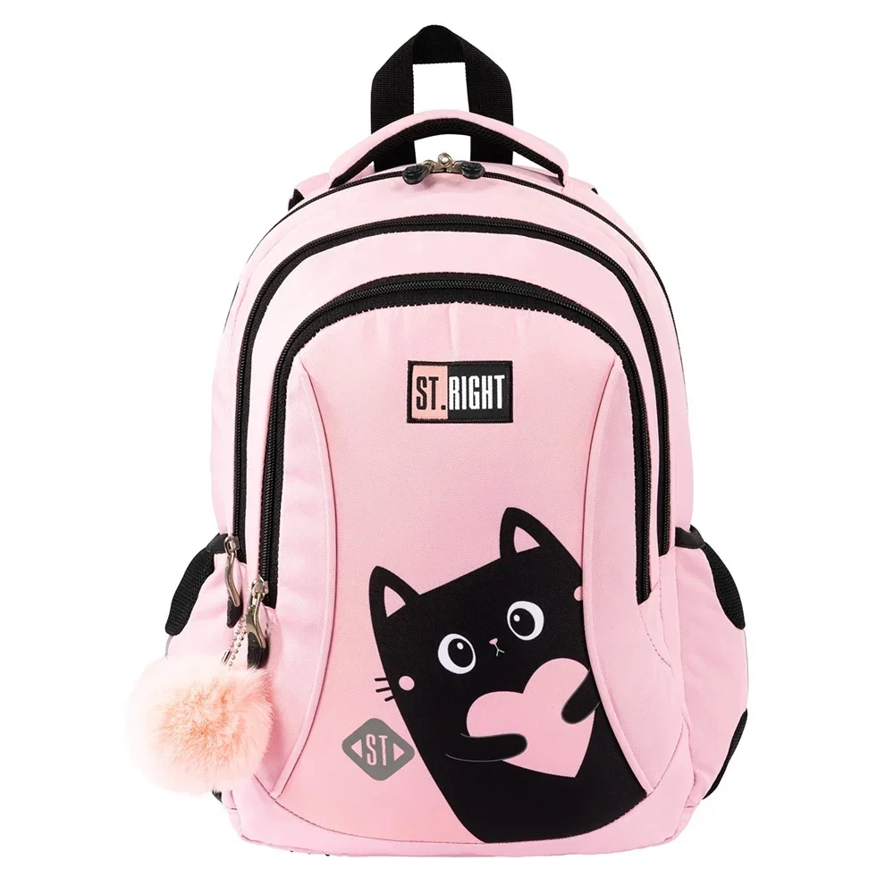 Ghiozdane, Rucsacuri, Trolere - Rucsac copii St.Right Purrfect Love, rucsac școlar ergonomic impermeabil cu 3 compartimente, pentru fete și băieți din clasa 0, clasa 1 și clasa a 2-a.