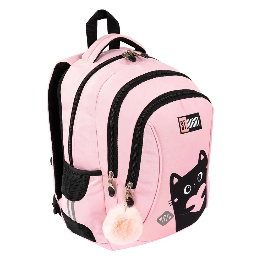 Ghiozdane, Rucsacuri, Trolere - Rucsac copii St.Right Purrfect Love, rucsac școlar ergonomic impermeabil cu 3 compartimente, pentru fete și băieți din clasa 0, clasa 1 și clasa a 2-a.