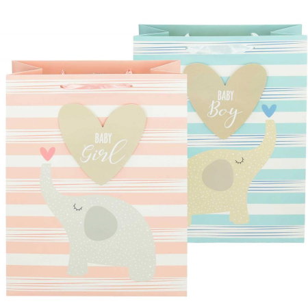 Sacose hartie si textil - SACOSA CADOU 26*32*12CM L BABY 75053