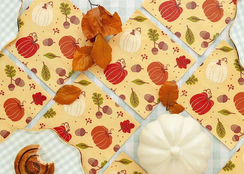 Servetele Hartie 33x33cm Pumpkins and Acorns Orange 20/set SP33-119 [2]