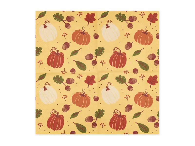 Servetele Hartie 33x33cm Pumpkins and Acorns Orange 20/set SP33-119 [3]