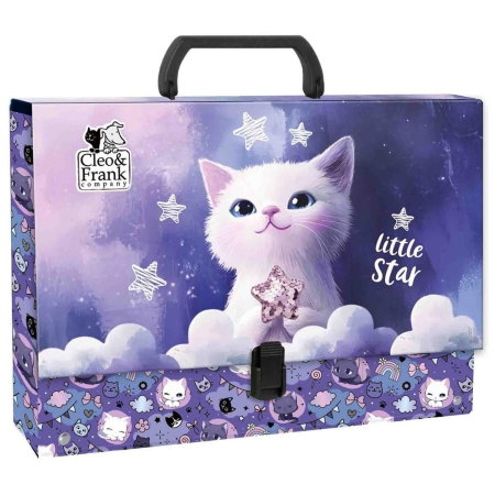 RECHIZITE SCOLARE IPB - Servietă Carton cu Mâner Cleo&Frank Cat