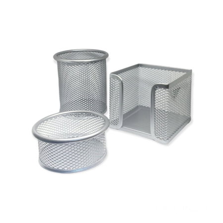 Suporturi instrumente de scris - Set 3 Suporturi pentru Birou, Metalice, Argintii 122705