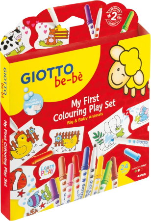 Produse nontoxice destinate copiilor sub 3 ani - My First Coloring Set Giotto be-bè 24 Piese