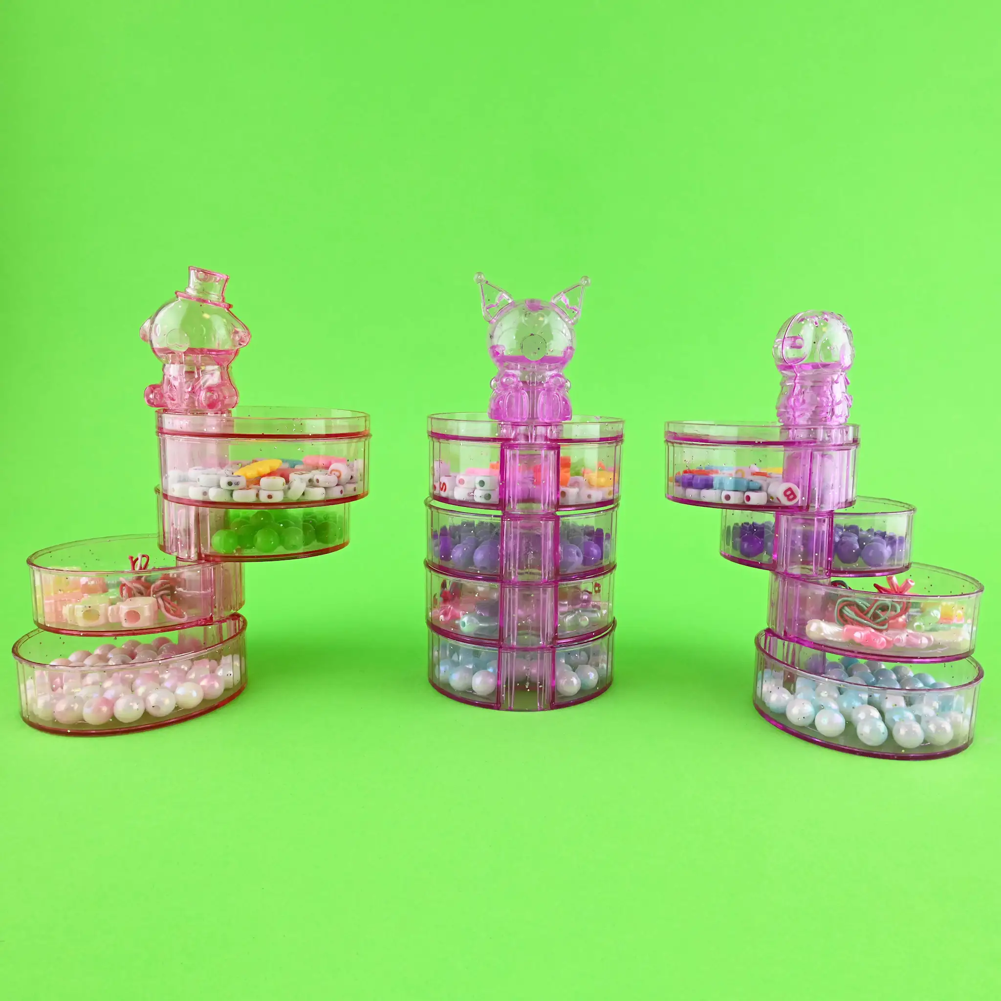 Margele din plastic/ sticla - Set Mărgele din Plastic în Cutie Compartimentată 13x6x6cm 30272 - Asortat