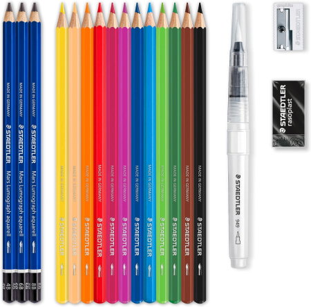 Set Pentru Desen Aquarell Mars Lumograph Staedtler 18 Piese 61 14610C [1]