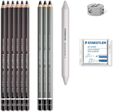 Set Pentru Desen si Schite Mars Lumograph Staedtler 12 Piese 61 100C [2]