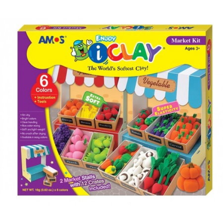 Seturi Creative pentru Copii - Set Plastilina Amos cu Accesorii 6 Culori P2475