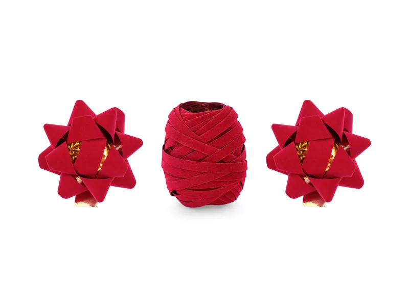 SET RIBON SI 2 FUNDITE DIN VELUR ROSU PRS2-007 [0]