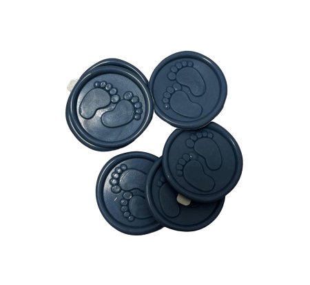 Set Ceara si sigiliu - SET SIGILII BOTEZ CU PICIORUSE ALBASTRU PUDRAT 25/SET
