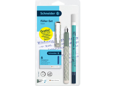 RECHIZITE SCOLARE IPB - Set Stilou cu Pic și 6 Patroane Schneider Glam 26-Natural SD-020838