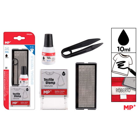 Accesorii pentru personalizare - Stampila Modulara pentru Textile cu Set Litere/Cifre si Tus PM264
