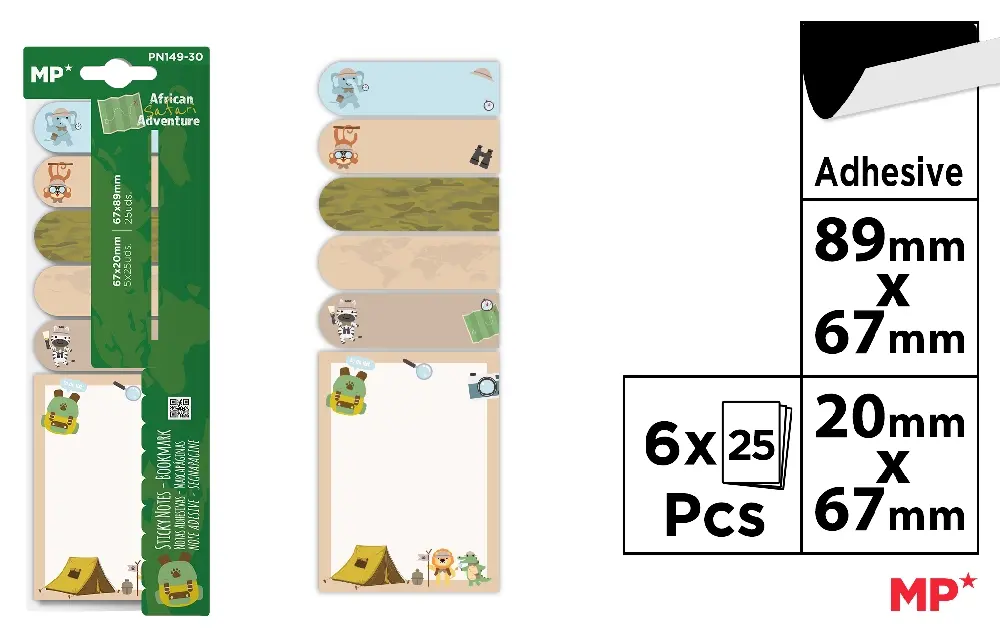 Indecsi autoadezivi, pagemarkere - STICK INDEX IPB ANIMALUTE 20*67MM 6*25PCS PN149-30