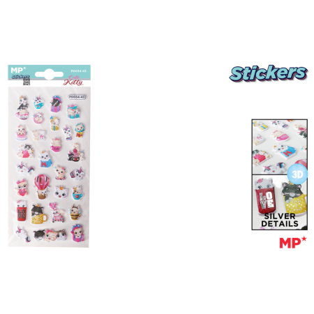 Stickere scolare - Sticker 3D IPB Pisicute Dragute PD034-43 MP*