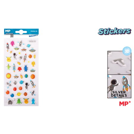 RECHIZITE SCOLARE IPB - Set Stickere 3D Autocolante Spațiu Cosmic MP PD034-19