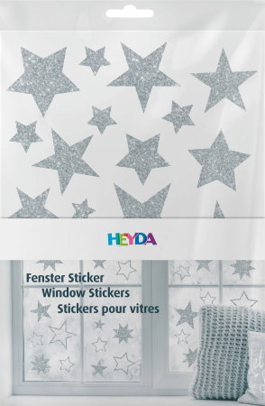STICKER DECOR FEREASTRA STELE 3 COLI/SET GLITTER ARGINTIU 3584470 [1]