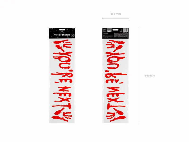 Sticker Halloween Fereastra 14x48.5cm You're Next Rosu NN04 [2]