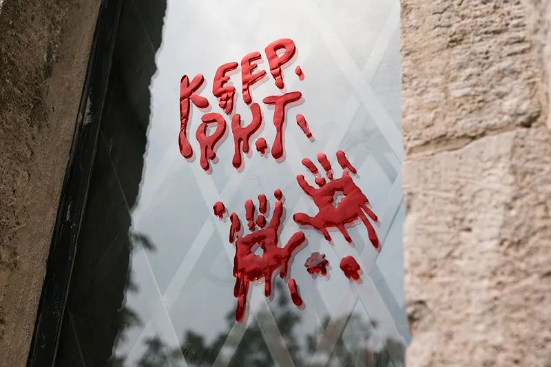 Sticker Halloween Fereastra Keep Out NN03 [0]