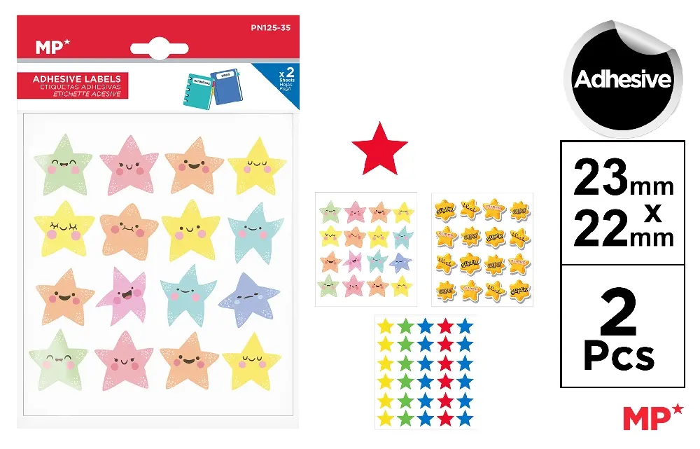 Etichete scolare si stickere - STICKER IPB 23*22MM 2 COLI/SET STELUTE PN125-35