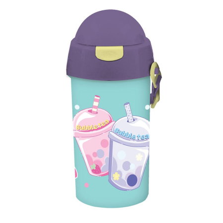 Sticle, caserole, pusculite, suporturi copii - Sticlă Apă PP Must Team Girl 500ml Cu Pai 7.3x19.5cm 000587459