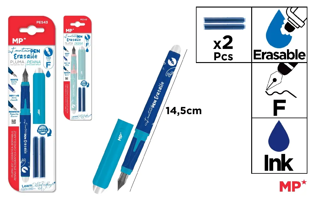 Stilouri si Rollere cu Cerneala - STILOU IPB  CU STERGERE PRIN FRICTIUNE+ 2 REZERVE, IN BLISTER PE543
