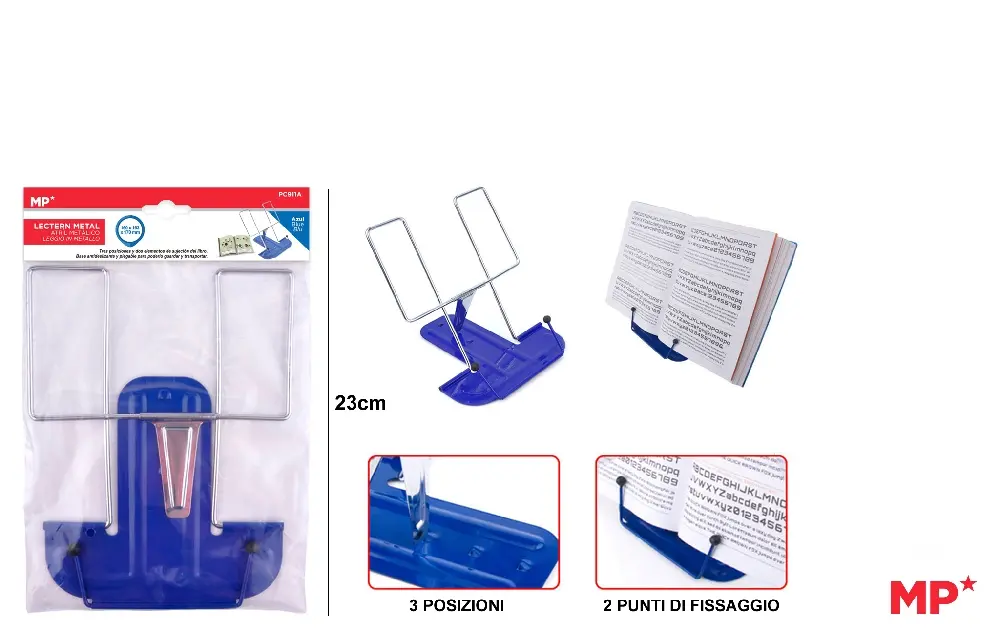 Materiale Didactice - SUPORT CARTE DIN METAL IPB 23CM ALBASTRU PC911A