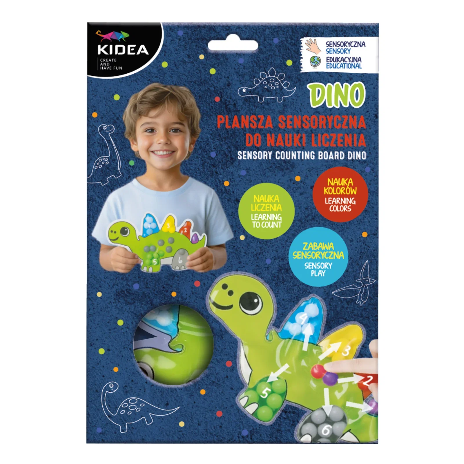 Materiale Didactice - Planșetă Senzorială Dinozaur Kidea Învățarea Numerelor