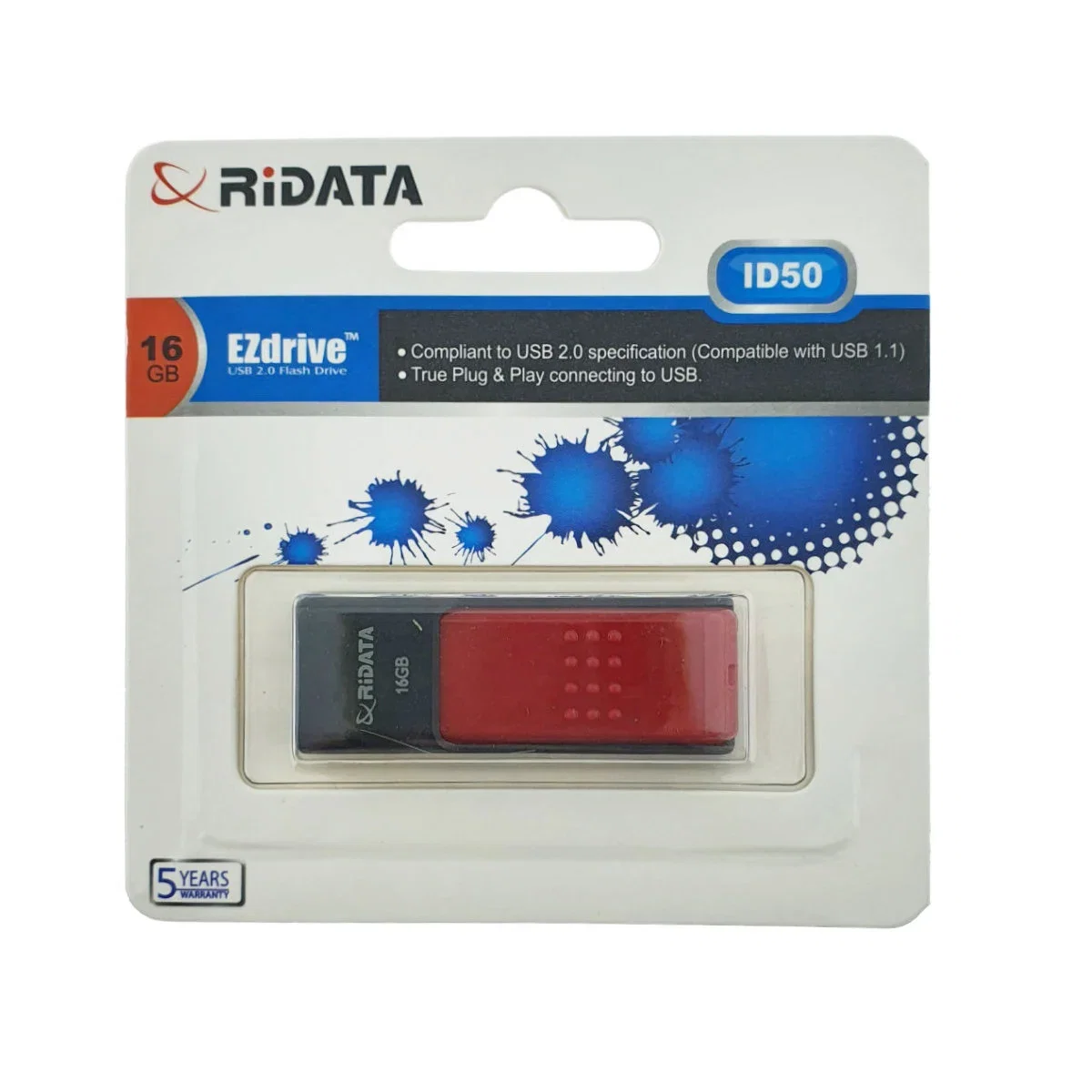 ACCESORII IT - Stick USB 2.0 RiDATA 16GB HD50 Roșu Retractabil