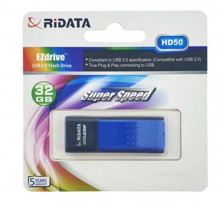 ACCESORII IT - TEC FLASH USB 3.0 RIDATA 32GB HB5 ALBASTRU  RETRACTABIL 97819