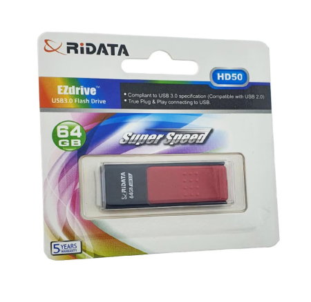 ACCESORII IT - FLASH USB 3.0 RIDATA 64GB HD50 ROSU RETRACTABIL 97289