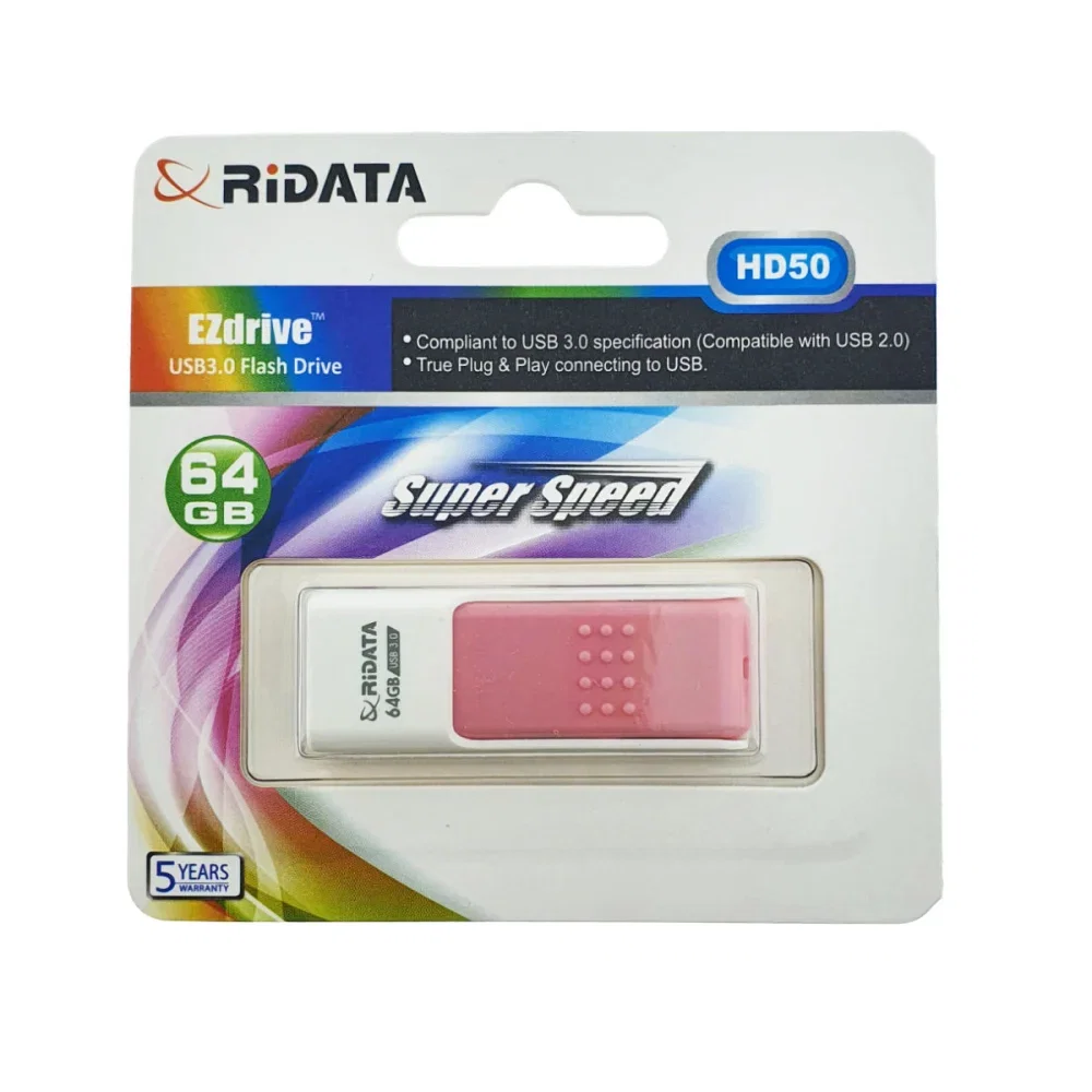 Memorii USB - FLASH USB 3.0 RIDATA 64GB HD50 ROZ RETRACTABIL 97292