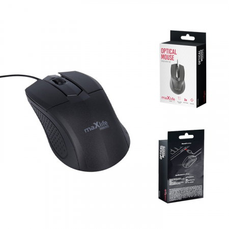TEC MOUSE OPTIC CU FIR MAXLIFE HOME OFFICE NEGRU  MXHM-01 1000DPI 1.2 M [3]