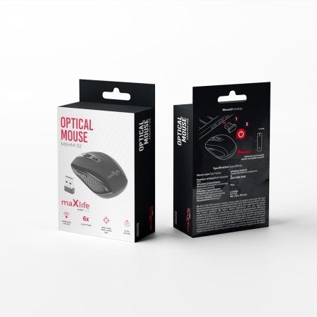 MOUSE OPTIC WIRELESS  MAXLIFE HOME OFFICE NEGRU  MXHM-02 1600DPI 6 BUTOANE [3]