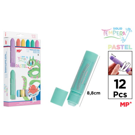 Tempera la set - Tempera Stick IPB 12/Set Artix Culori Pastel PP207-12