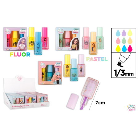 Articole papetarie pentru copii - Textmarker Big Dream Girls Lac de Unghii BD2301