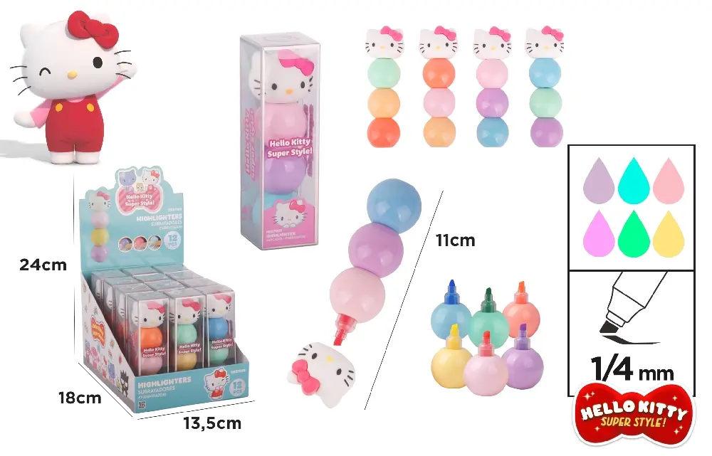 ARTICOLE COPII - TEXTMARKER IPB 1/4MM VF.TESIT 3 IN 1 HELLO KITTY HK57020