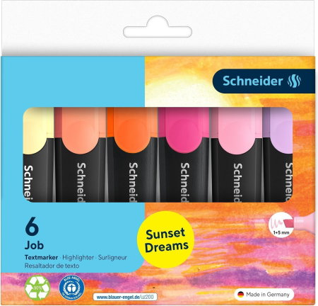 Textlinere - Textmarker Schneider Job Sunset Dreams 6 Culori/Set TMK055