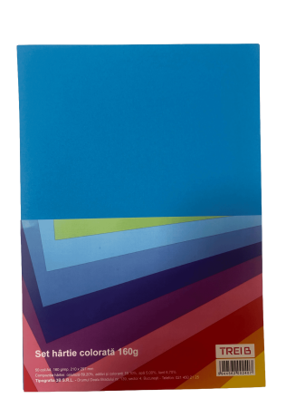 Hartie si cartoane colorate A4, A3 - CARTON COLOR A4 160GR 50COLI/SET ALBASTRU INTENS