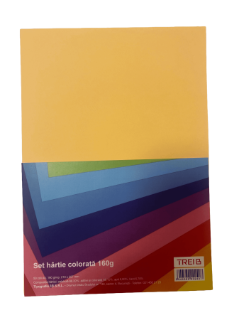 Hartie si cartoane colorate A4, A3 - CARTON COLOR A4 160GR 50COLI/SET SOMON