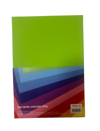 Hartie si cartoane colorate A4, A3 - CARTON COLOR A4 160GR 50COLI/SET VERDE MENTA